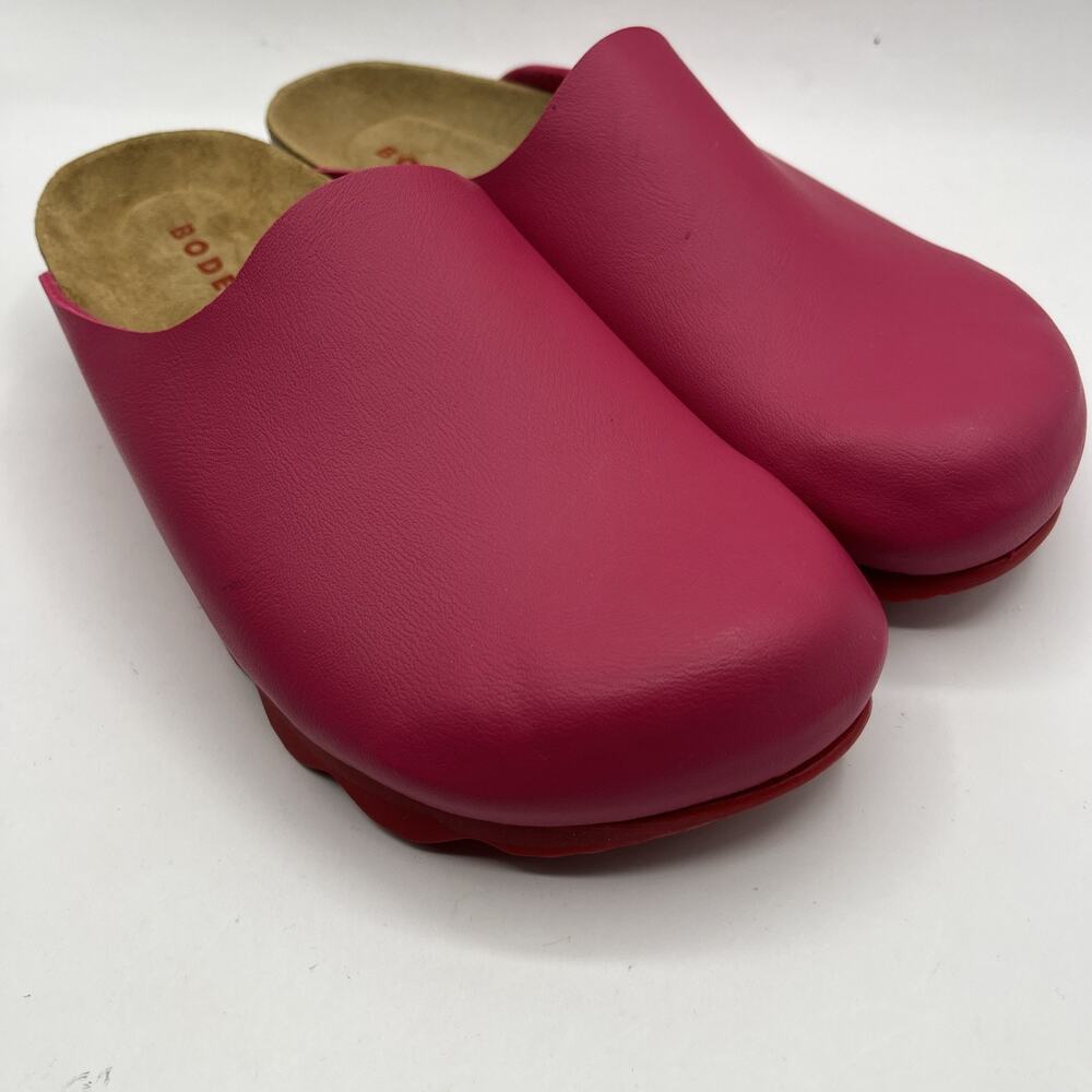 BODEN Color Block Red Pink Leather LYLA Slip On Mules Clogs Sz EUR 37 Women’s - Picture 2 of 6
